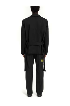 Giacca nera a doppio petto in gabardina di cotone MM6 MAISON MARGIELA | SH0AM0072M35734900